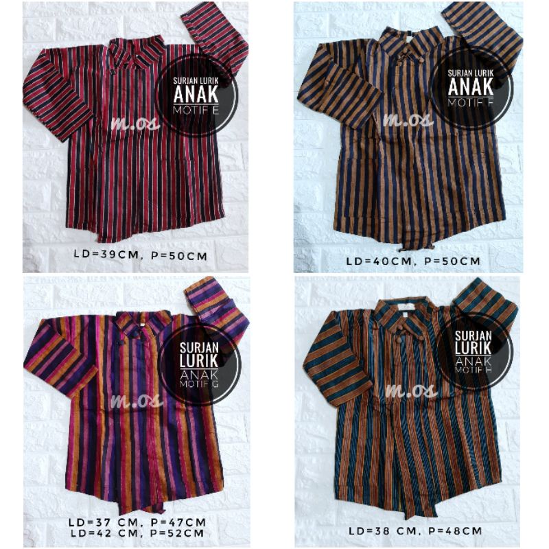 a Baju Surjan Lurik Anak Paud,TK,SD Kecil lurik jogja