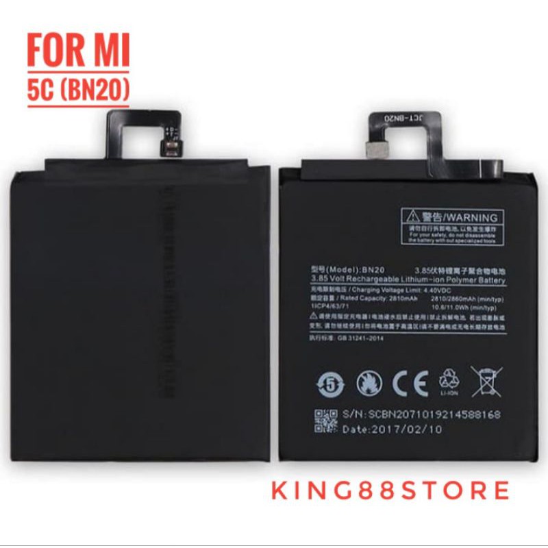 BATTERY  BATERAI BATRE ORIGINAL 100% XIAOMI MI5C/BN20