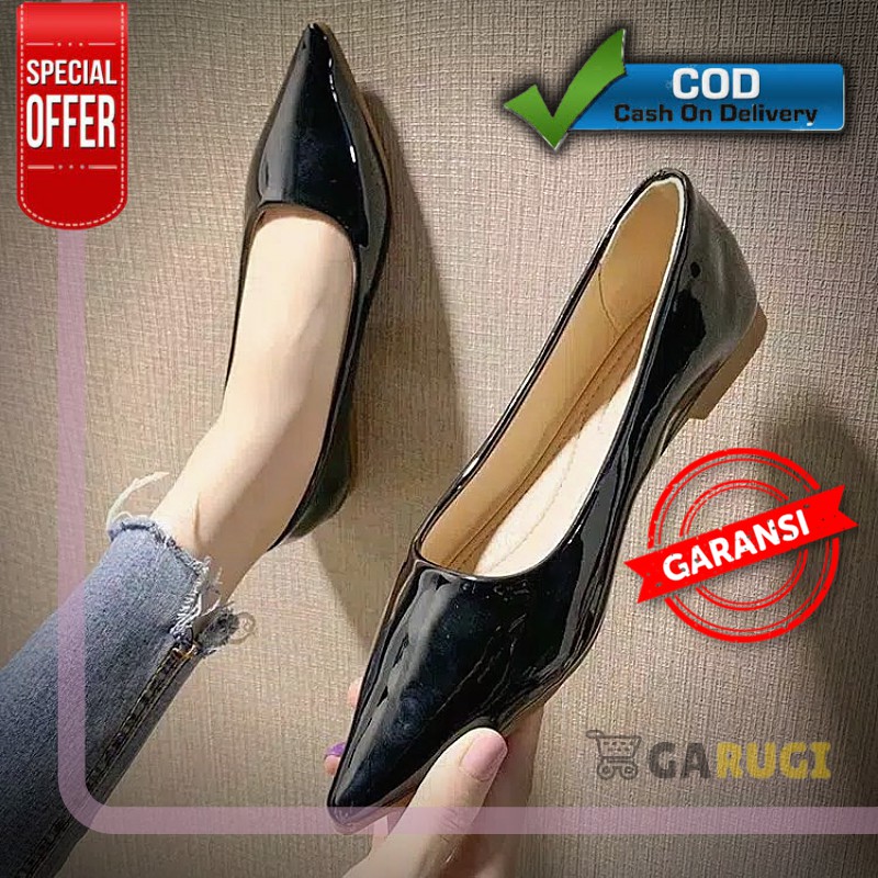 SEPATU FLATSHOES WANITA CEWEK PEREMPUAN SEPATU FLAT KERJA KANTOR RUNCING DEPAN MODIS TERBARU RD25