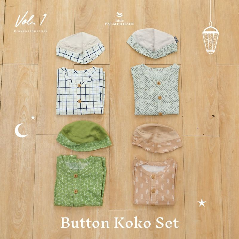 LITTLE PALMERHAUS BUTTON KOKO SET - stelan koko baju koko anak | baju muslim anak