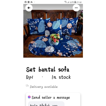 set taplak meja dan bantal sofa