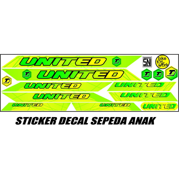 STRIPING UNIVERSAL SEPEDA ANAK KID BIKE UNITED STICKER
