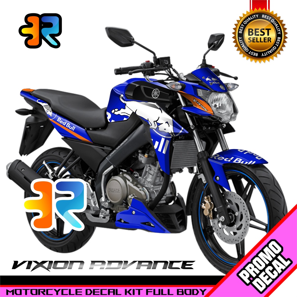 Decal Motor Vixion Advance Desain Red Bull Sticker Decal Full Body