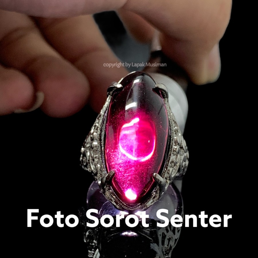 [Bayar di Tempat] Cincin Pria Batu Kecubung Wulung Model Pandan