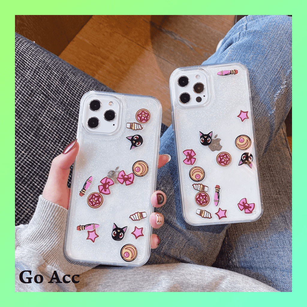 Sailormoon Soft case Air Glitter Iphone 6 6s 7 8 SE 6+ 6s+ 7+ 8+ X Xs Xr Xs Max 11 12 13 Pro FH04