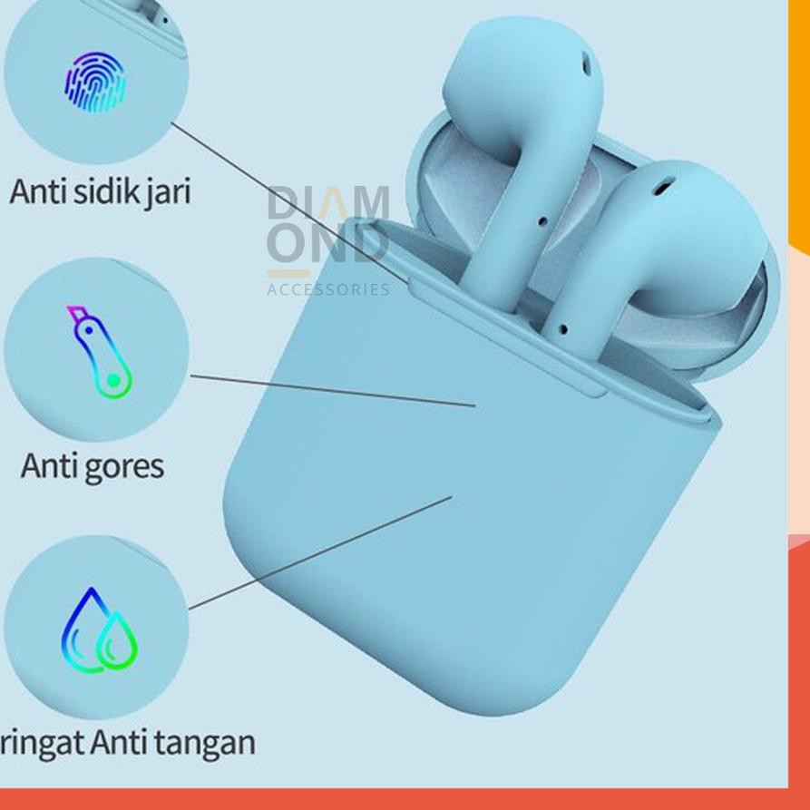 ⋆-9⋆ [ORIGINAL] INPODS i12 MACARON / HEADSET BLUETOOTH i12 TWS / WIRELESS EARPHONE BLUETOOTH INPODS