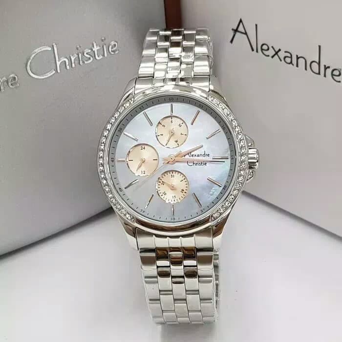 [Free Baterai] JAM TANGAN WANITA ALEXANDRE CHRISTIE AC 2598 SILVER BLUE ORIGINAL GARANSI RESMI 1 TAHUN