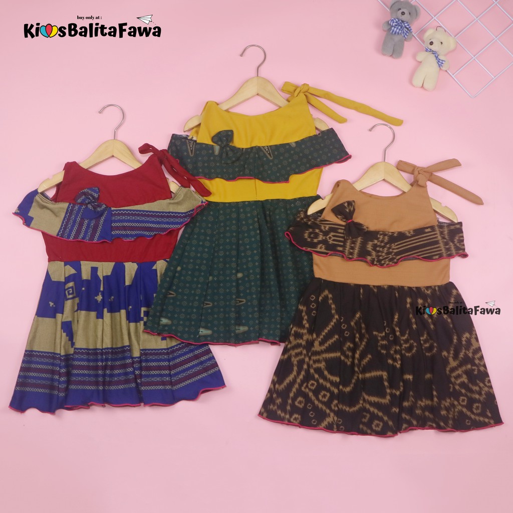 Dress Rachel uk 2-3 Tahun / Dres Model Baju Anak Perempuan Gaun Pesta Polos Motif Export Quality