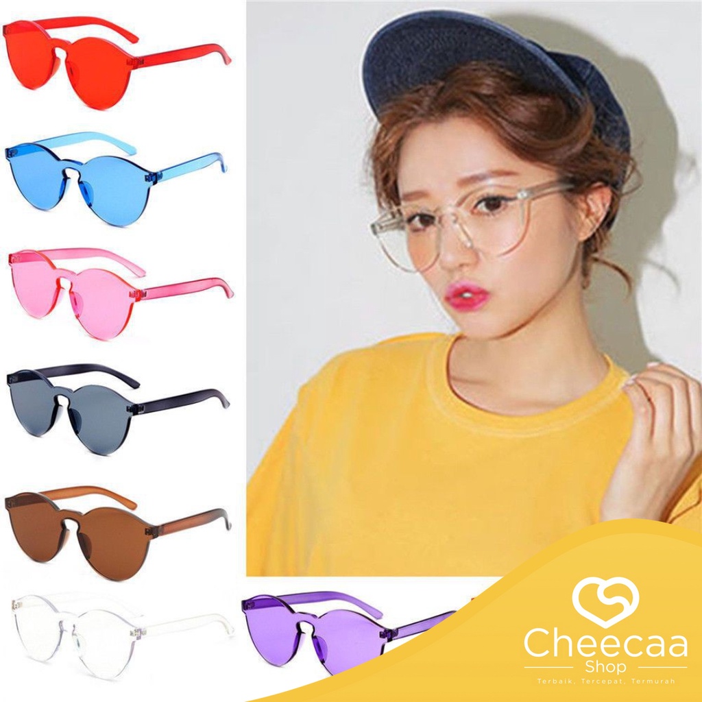 CC (KM20) Kacamata Korea Model Cat Eye Warna Beragam Kacamata Frameless