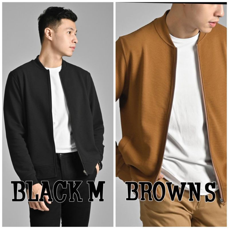 Ottoman Bomber Jacket Male Id BLACK M BROWN S