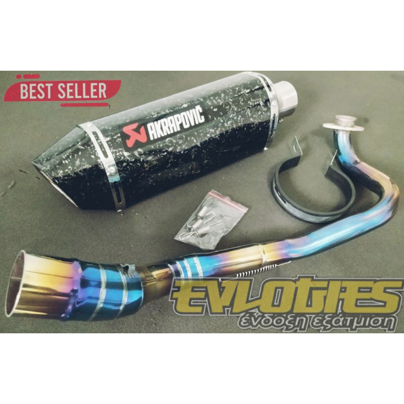 Knalpot Honda ADV150 Akrapovic Carbon Forged Leher Biru