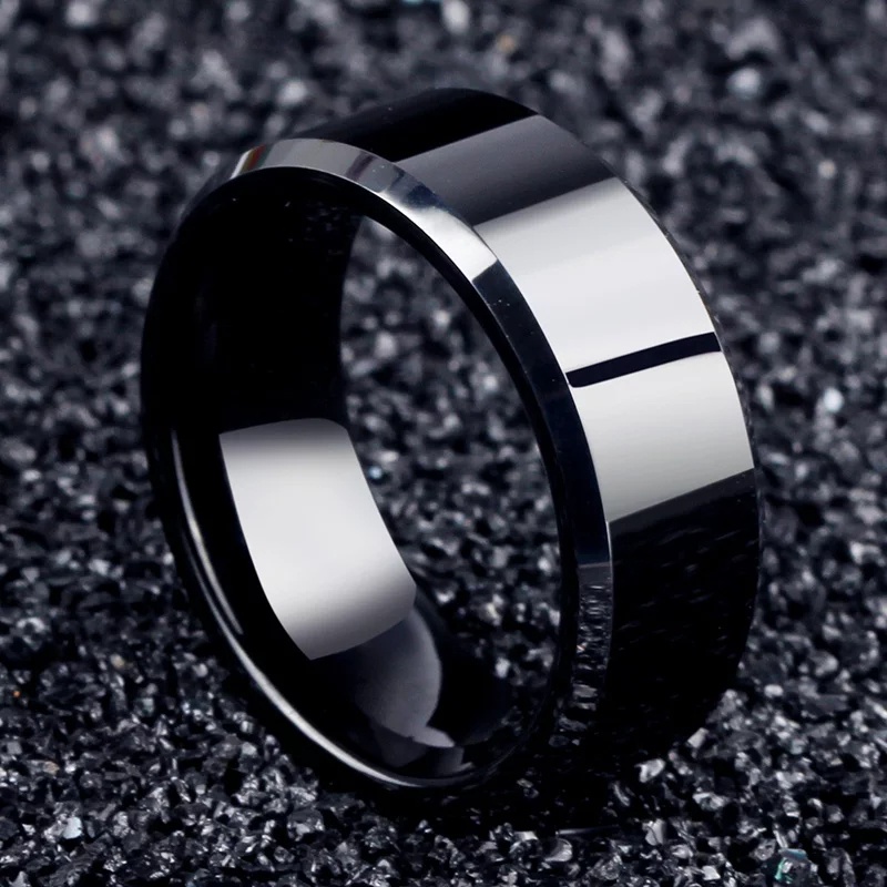 CINCIN TITANIUM POLOS HITAM UKURAN KECIL BESAR JUMBO SIZE 15 SAMPAI 22 / CINCIN ANTI KARAT ANTI LUNTUR / CINCIN PRIA WANITA ANAK COUPLE TUNANGAN / DUNIAGELANG.ID