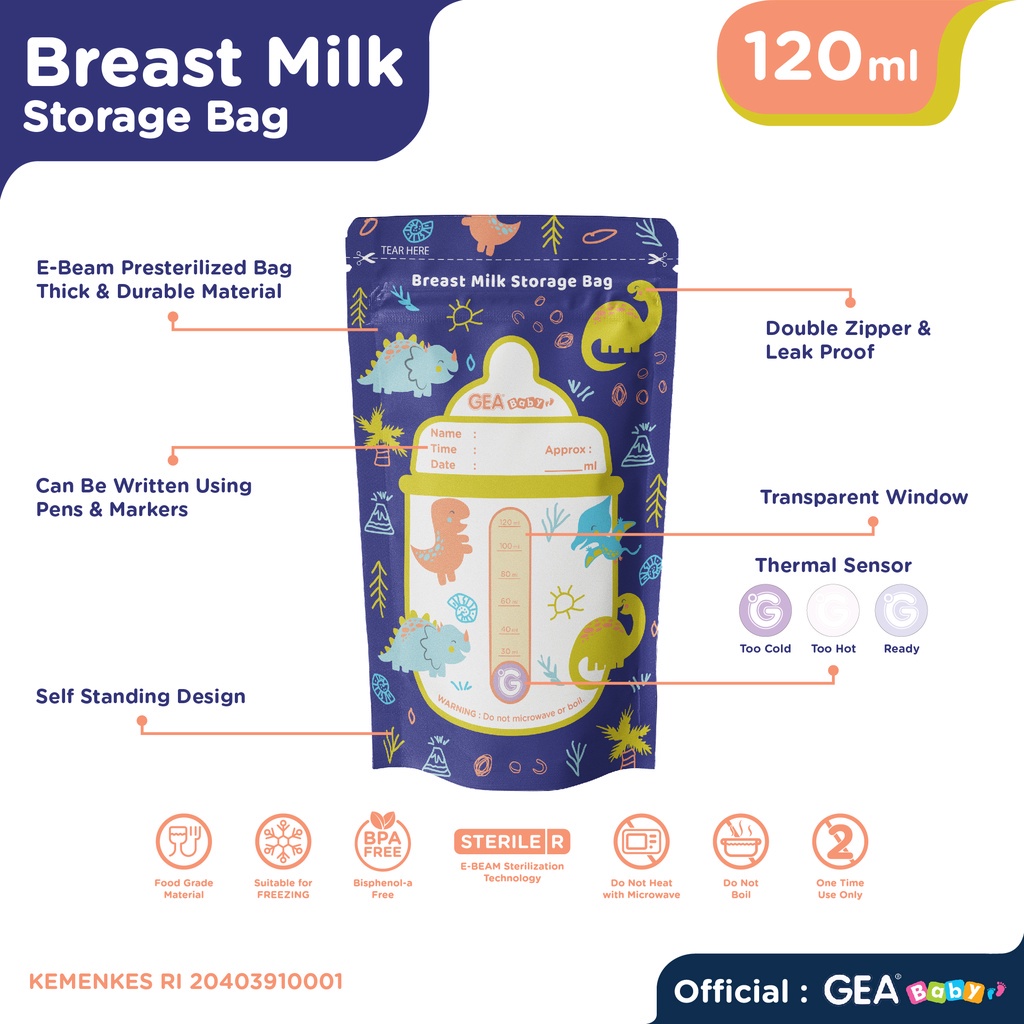 GEABABY Storage Bag 120ml Pattern Edition / Kantong Asi