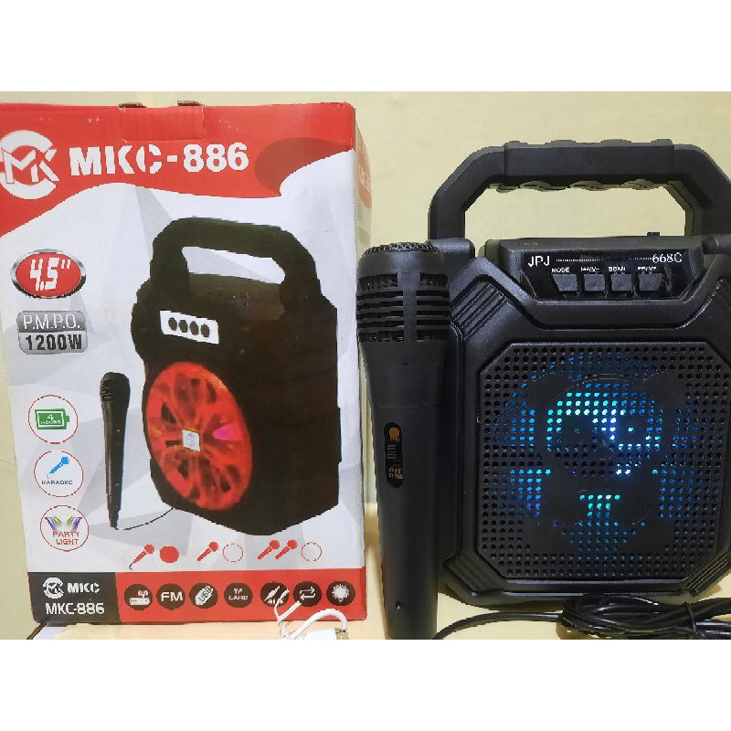 Speaker Bluetooth Karaoke 668 BONUS Mic/ Speaker Wireless