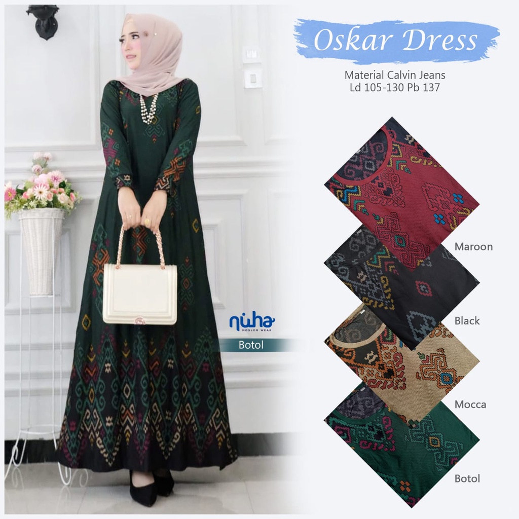 GAMIS MOTIF BATIK CALVIN JEANS XL XXXL OSCAR DRESS, GAMIS WANITA JUMBO TERBARU KEKINIAN