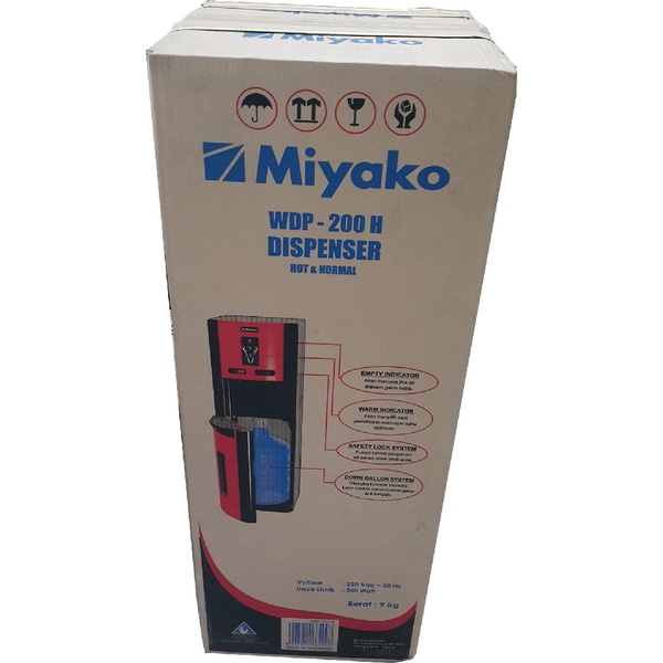 DISPENSER GALON BAWAH MIYAKO WDP 200H 200 H HOT &amp; NORMAL