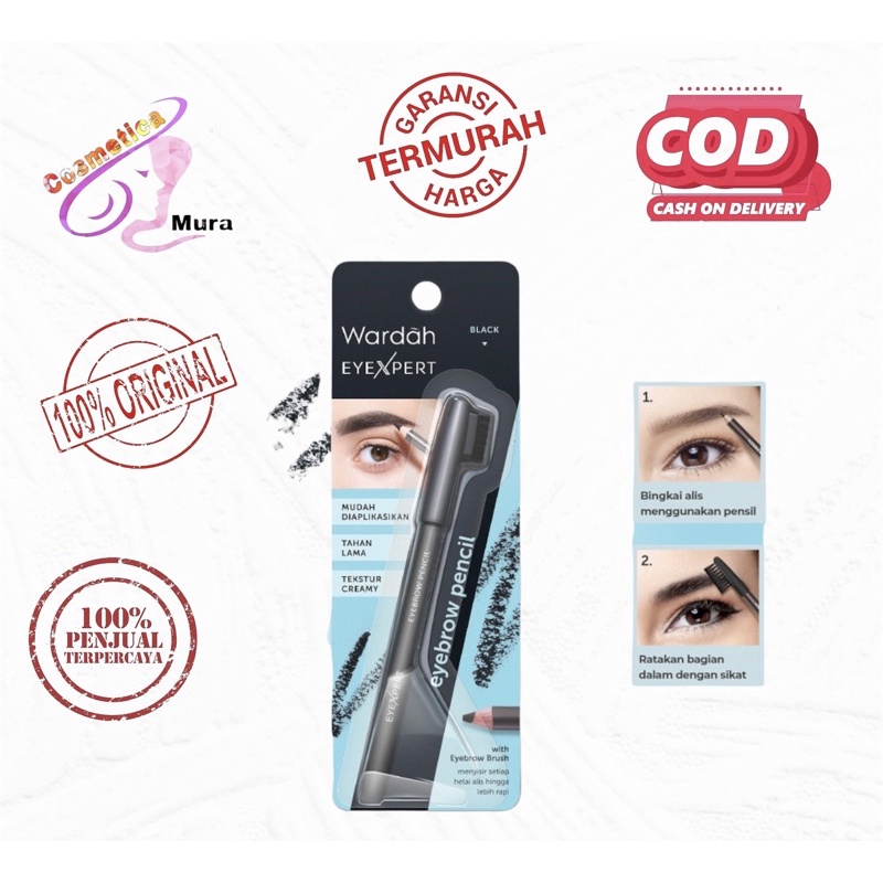 WARDAH EYEBROW // PENSIL ALIS WARDAH Original // celak wardah // pensil wardah + sikat