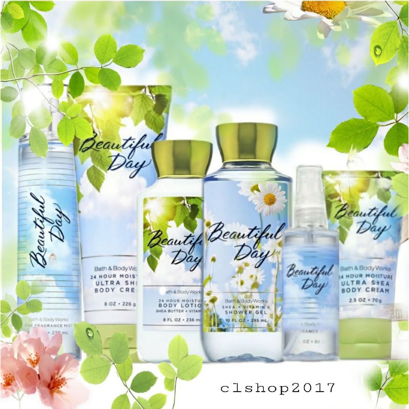 BATH &amp; BODY WORKS BBW BEAUTIFUL DAY SERIES MIST LOTION SHOWER GEL BODY CREAM HAND CREAM SHOWER GEL BODY CREAM LOTION MIST WASH WALLFLOWER ROOMSPRAY SCENTPORTABLE GENTLE GEL DEEP CLEANSING GENTLE FOAMING CREAMY LUXE