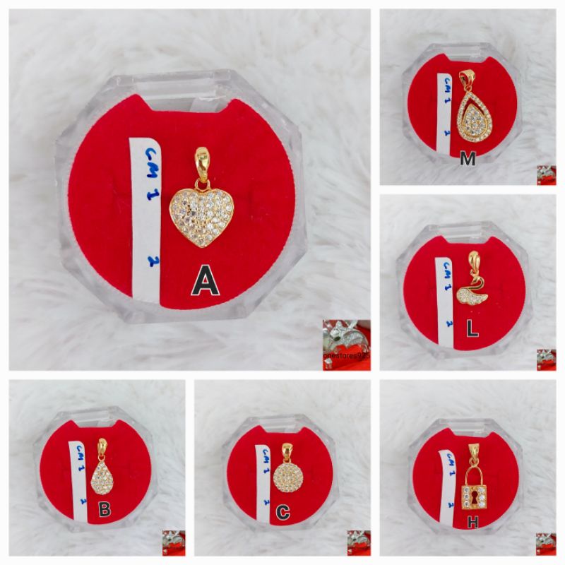 Liontin Perak Asli Silver 925 Mickey Mouse Hello Kitty Love Kecil Lapis Emas Kuning