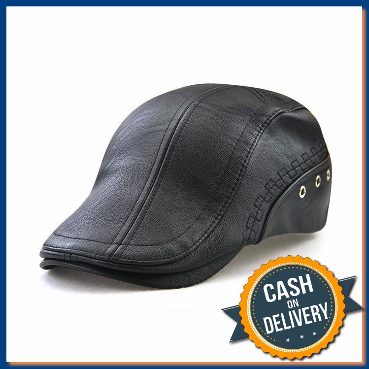 Topi Pria Cewek Import Casual Fashion Keren D4V4 Topi Golf Hitam  WA584  Kulit Model Copet Seniman K