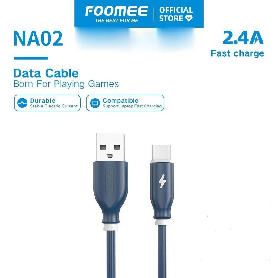 Kabel Data Type C Fast Charging Foomee NA02 Kabel Charger Type C 100cm