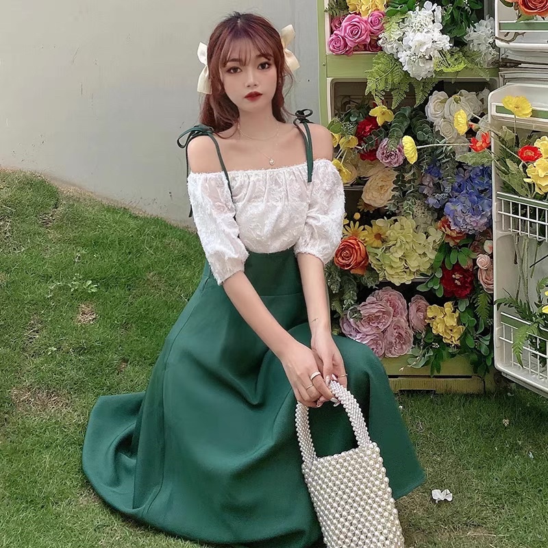 [READY STOCK FAIRLADY] BIG SIZE Berdine Dress One Set Korea Jumbo (Top+Kemben+Rok)