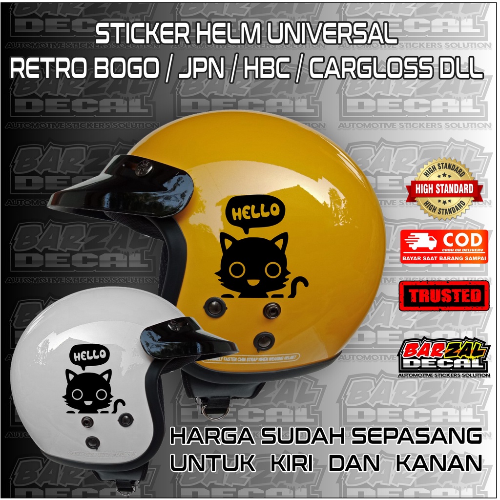 STICKER HELM LUCU CUTE KEREN CLASSIC BOGO DLL HALF FACE