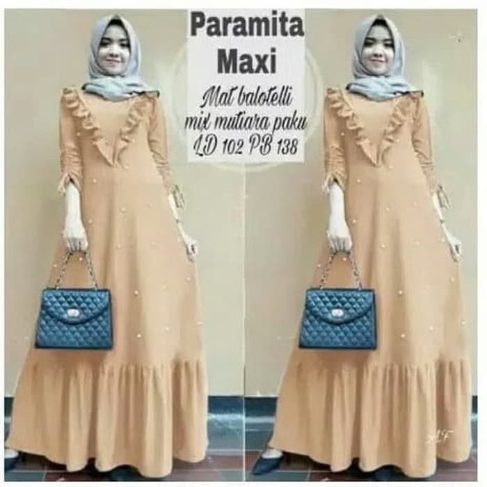 Baju Gamis Wanita Syari Maxi Dress Baloteli Lira Muslim Terbaru Murah - Hitam Diskon