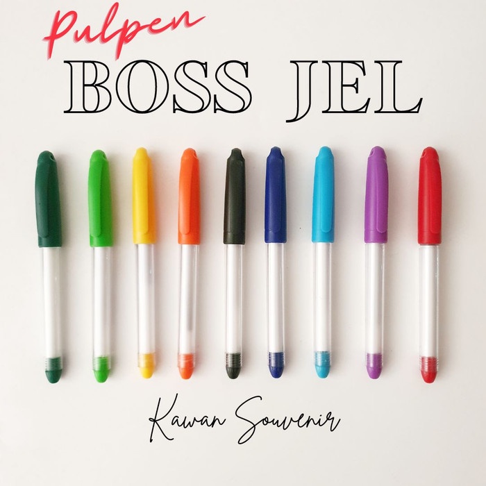 

TERBARU Pulpen Plastik Souvenir Promosi Boss Aktif Jel - Hitam