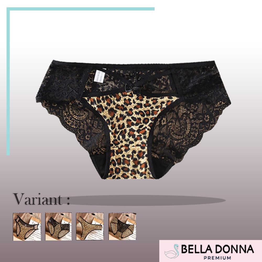 BELLADONNA - Celana dalam Wanita sexy transparant Motif Leopard cd wanita totol series 1