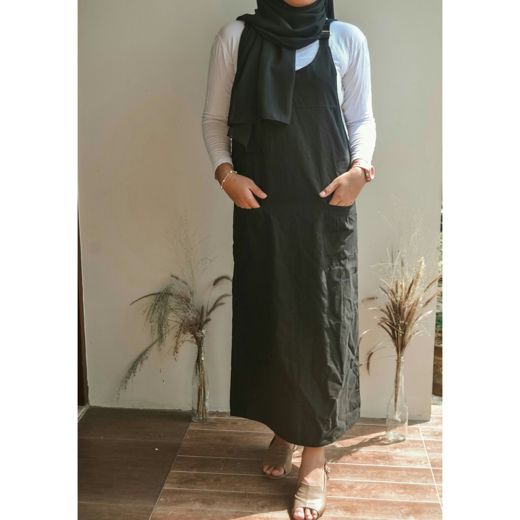 overall  rok panjang7/8 katun canvas polos