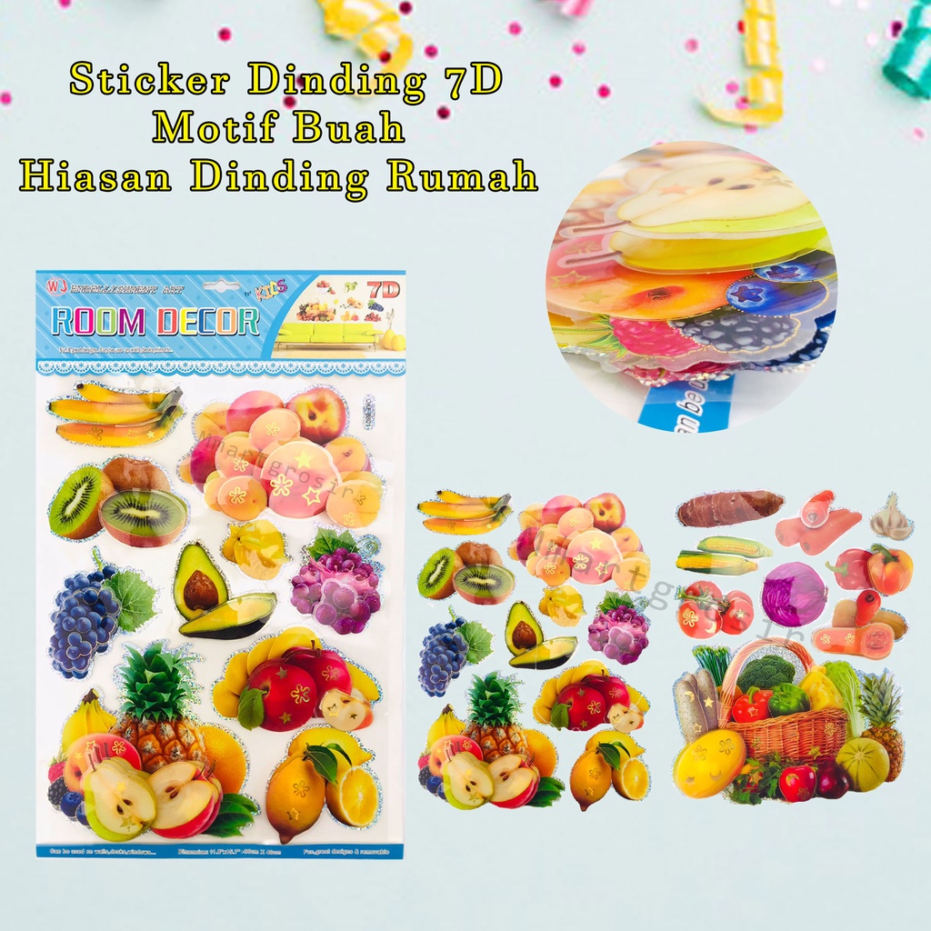 Sticker Dinding 7D/ Sticker / Room Decor / Hiasan dinding Rumah / Sticker Buah