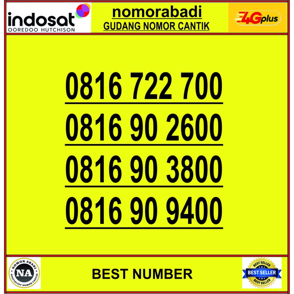 NOMOR CANTIK INDOSAT 4G 10DIGIT H2200