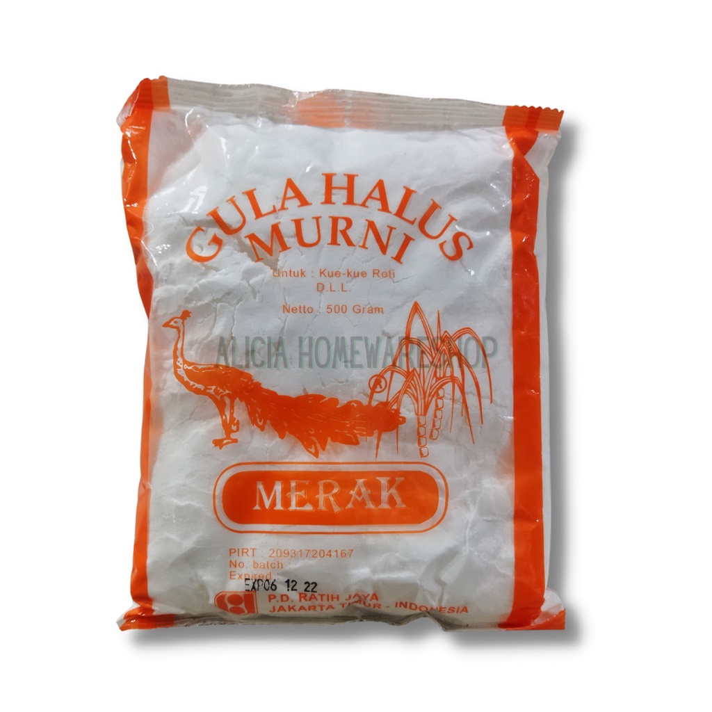 Gula Halus Murni cap Merak 500 Gram / Pack