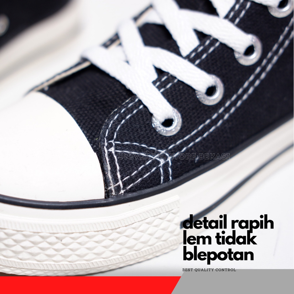 Sepatu Anak Sekolah Laki Perempuan Warrior warior Classic Original spatu anak skolah SD SMP SMA Hitam Putih Tali