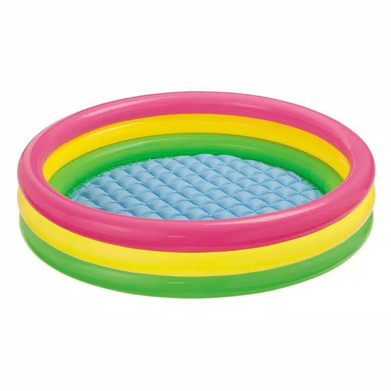 Kolam Renang Anak Pelangi 57412 114X25CM INTEX - Kolam Mandi Bola Anak Pelangi Gemoy