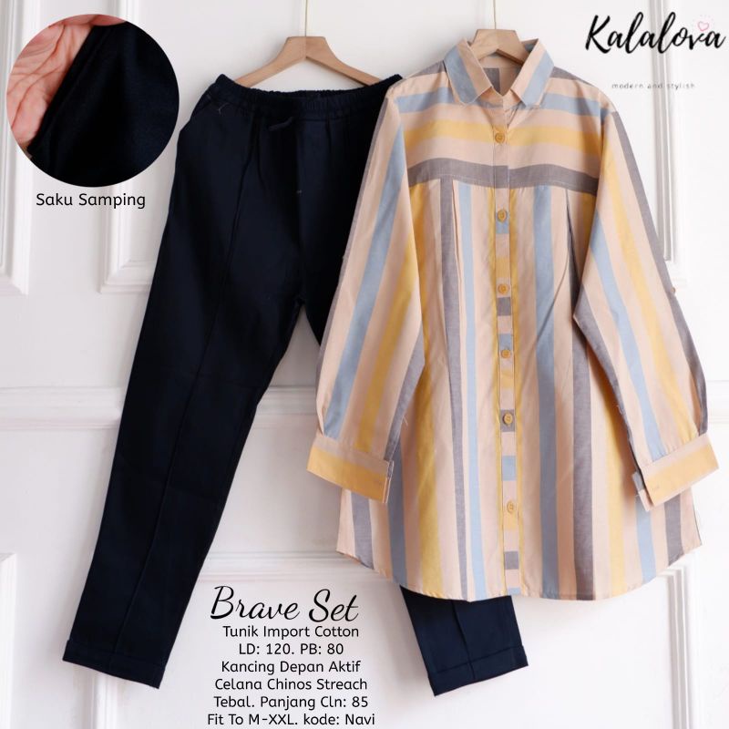 ROSY SET/ BRAVE SET / TASYA SET BY KALALOVA. SETELAN WANITA TERBARU-Navy