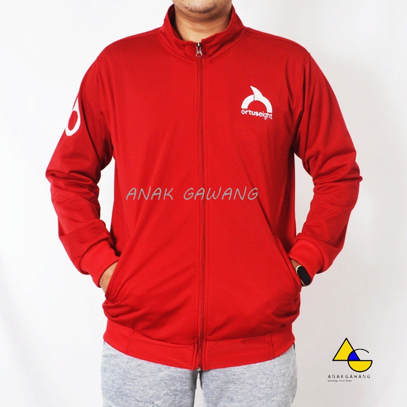 Gris Jaket Olahraga Half Zipper Anakgawang