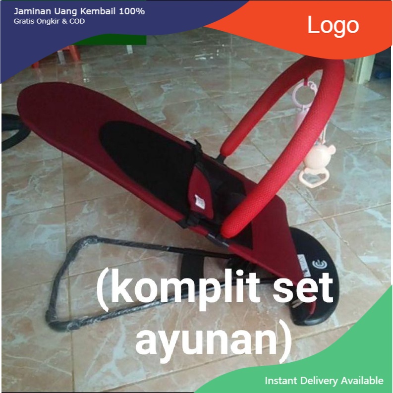 Bouncher Bayi Kursi Ayunan Bayi Lipat / Baby Bouncer Infant - MERAH & BIRU-Merah maron