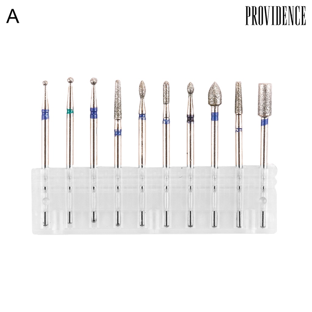 Providence 10Pcs/Set Manicure Polisher Impact Resistance Excellent Durability Tungsten Steel Nail Drill Bites Set for Women