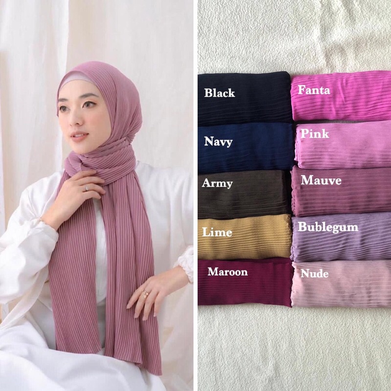 Jual Pashmina Full Plisket | Shopee Indonesia