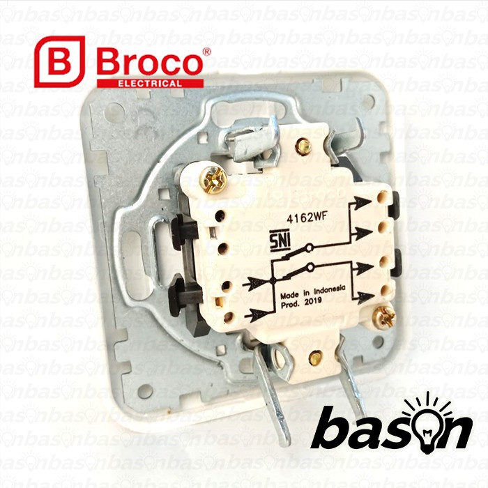 BROCO Gracio 4162 Double Switch White | Saklar 2 Gang 1 Way