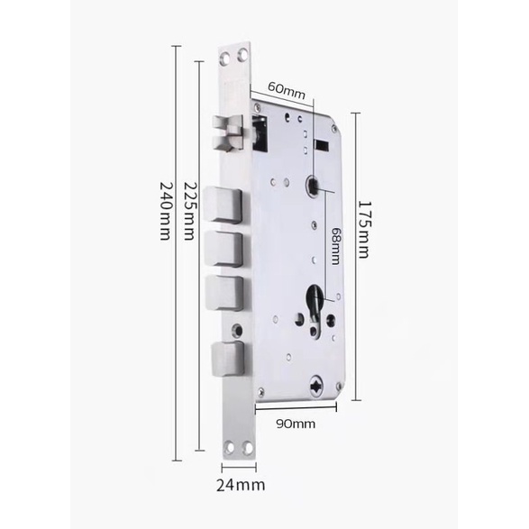 KUNCI PINTU Mortise Lock Set Digital Lock Body door mortise