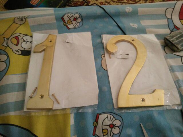 Huruf Rumah Besar Nomer Rumah Kuningan Brass Nomor Rumah