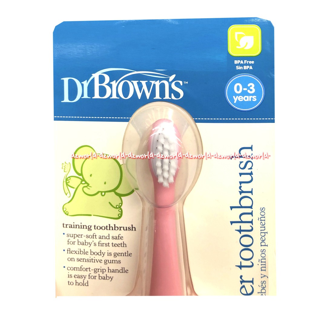 Dr Brown's Infant to Toddler Toothbrush 0-3y Sikat Gigi Bayi Anak Pink Dr Browns Drbrown