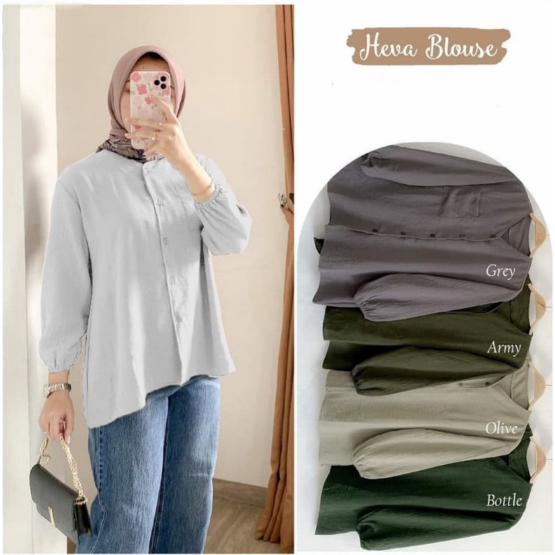 Kemeja Wanita Crinkle Oversize Olivia Shirt Airflow Premium