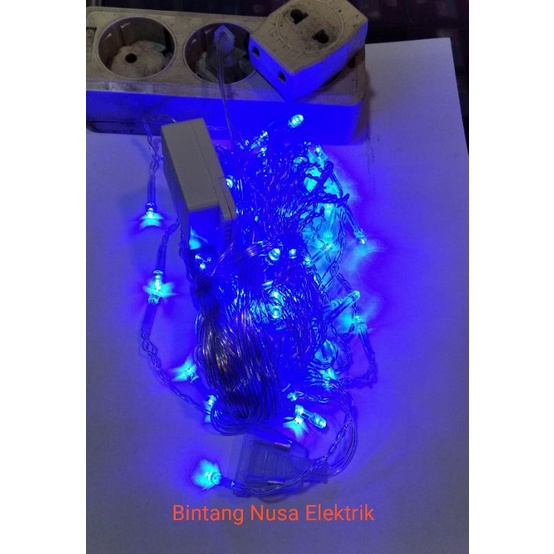 Lovov LV-9080 Lampu Tumblr Tirai Biru/Lampu Tumbler Tirai Biru/Lampu Hias Tirai Biru/Lampu Agustusan Biri/Lampu Natal Biru/Lampu Laplip Led Biru/Lampu Kelap Kelip Tirai Biru