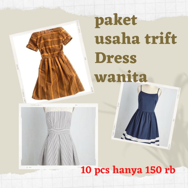 paket usaha trift Dress wanita ukura  S- l