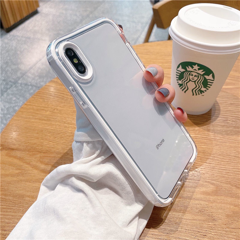 3 in 1 Case HP Transparan Anti Jatuh Untuk iPhone 7 Plus 8 Plus 6 6s Plus X XS MAX XR