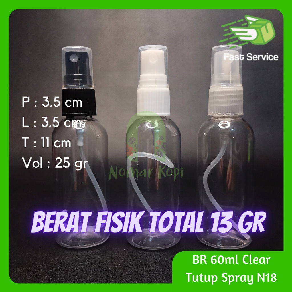 Botol 20ml Spray BR Clear PET Parfum Hand Sanitizer Serum Bening Tebal